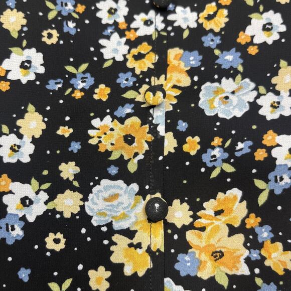 Lulus Y2K Babydoll Floral Chiffon Midi Dress Size Small Black Romantic Fairy - Picture 7 of 15